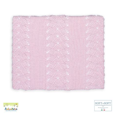 COPERTINA in cotone per Culla/Carrozzina cm 75x90-Rosa