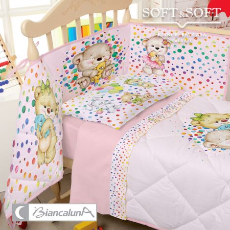 Letto Con Sponde Per Bambini.Vendita Online Biancheria Neonati Bambini Corredo Culla E Lettino Con Spondine Softandsoft It