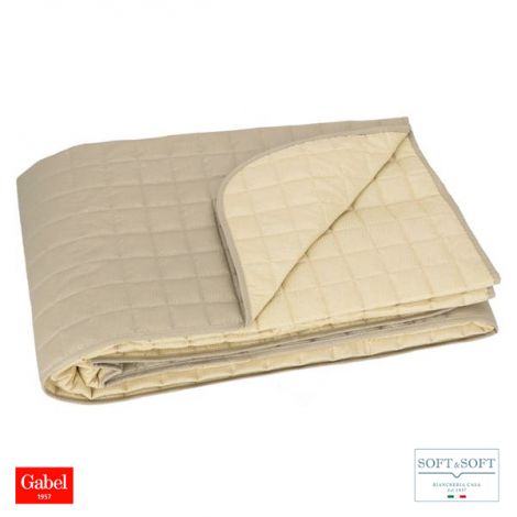 CHROMO Quilted Bedspread SQUARE AND HALF Size in Cotton GABEL-Pepita