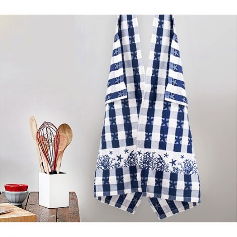 Loco Bird strofinacci cucina cotone 50x70 cm grigio a righe - Set di  asciugamani da cucina di