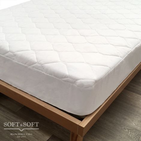 IL CONFORTEVOLE quilted mattress cover ONE AND A HALF MAXI 140x200 Hypoallergenic and Anti-dust mite