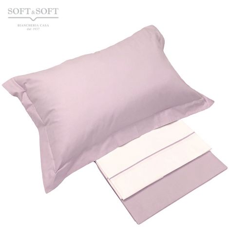 NUVOLA complete SINGLE bed sheets in pure Cotton-Pink