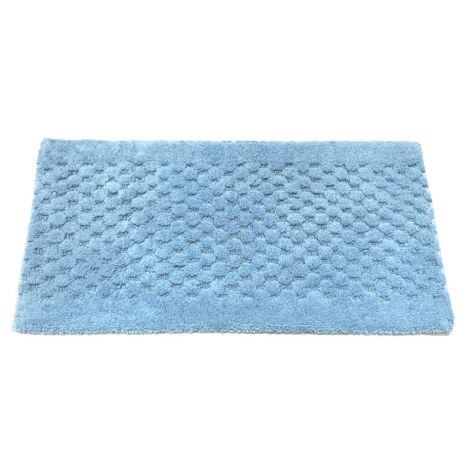 SAVONA Tappeto da bagno in puro cotone Antiscivolo cm 50x100-Azzurro