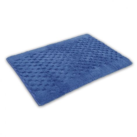 SAVONA Bath mat in pure non-slip cotton 65x120 cm-Blue