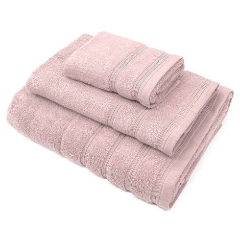 ZERO set asciugamani 3 pezzi spugna di cotone 650gr-Rosa