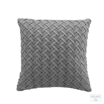 BEATRIZ cushion cover 50x50 cm in solid color velvet - Grey