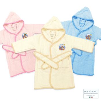 DREAM children's bathrobe in pure cotton sponge from 2 to 4 years