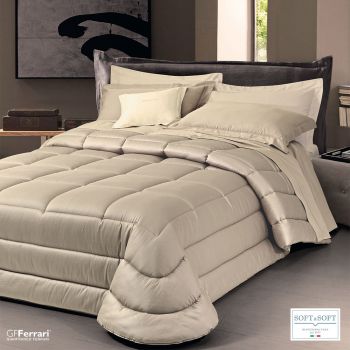 INES trapunta raso di cotone MATRIMONIALE 270x270 GFFERRARI-Beige