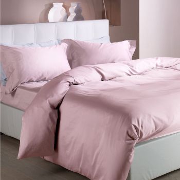 RASO complete duvet cover DOUBLE cotton satin CALEFFI-Mauve