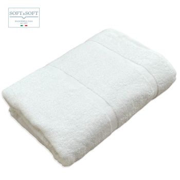 White bath towel, cot size 90x180 cm