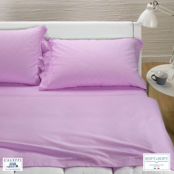 TINTA UNITA completo lenzuola per letto matrimoniale Flanella CALEFFI-Orchidea